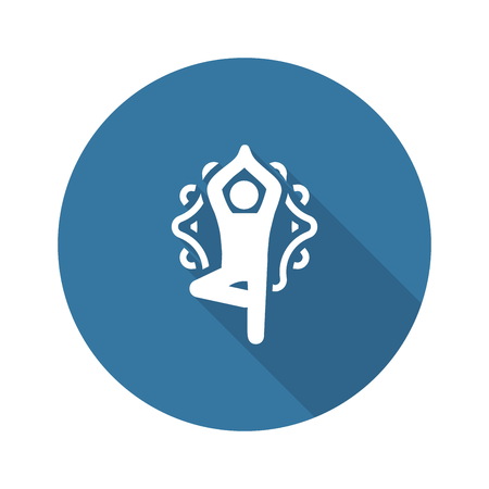 Yoga Fitness Tree Pose Icon. Flat Design Isolated Illustration.のイラスト素材