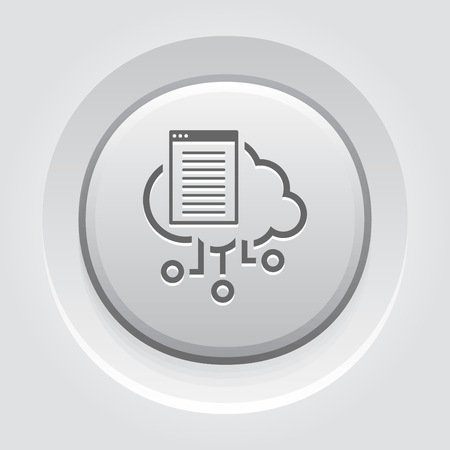 Simple Cloud Documents Vector Button Icon with open online document.のイラスト素材