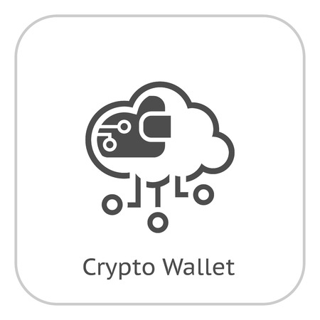 Simple Crypto Wallet Vector Iconのイラスト素材