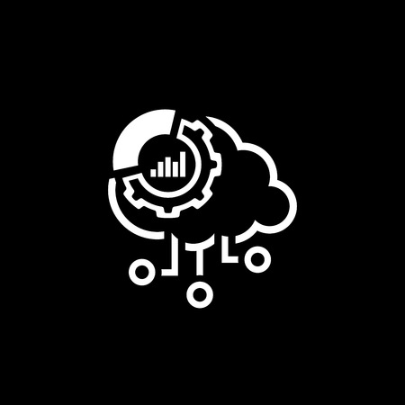 Simple Cloud Perfomance Vector Iconのイラスト素材