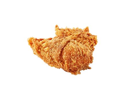 Delicious hot and crispy breast fried chicken isolated on a white backgroundの写真素材