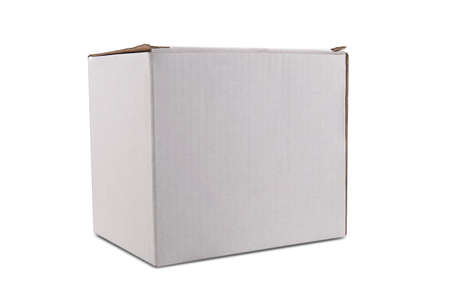 Empty white Cube Box for gifts and products isolated on white background