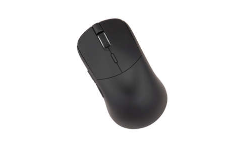 Black gaming wireless laser computer mouse isolated on white background