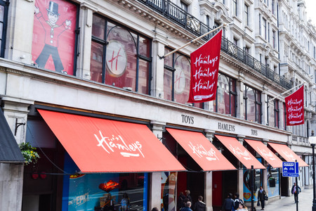 LONDON, UK - APRIL 10, 2016: the famous Hamleys toy store.のeditorial素材