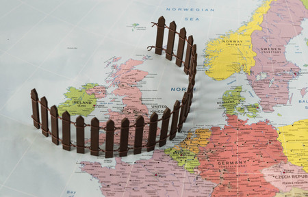 Brexit conceptual Map after Uk separation from Europe.のeditorial素材