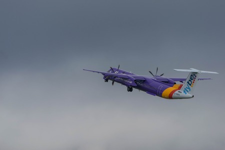 BIRMINGHAM INTERNATIONAL AIRPORT, BIRMINGHAM, UNITED KINGDOM - OCTOBER 28, 2017: a Flybe Airlines...