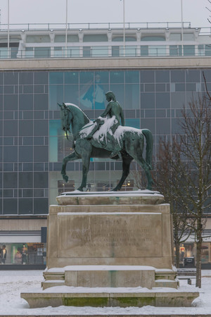 COVENTRY, ENGLAND, UK - 3rd March 2018: Lady Godiva Statue at Broadgate in the city centre, Coventry, West Midlands, England, UK, Western Europe.のeditorial素材