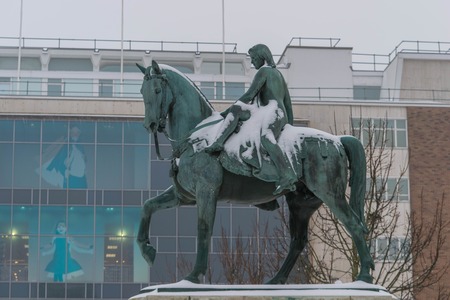 COVENTRY, ENGLAND, UK - 3rd March 2018: Lady Godiva Statue at Broadgate in the city centre, Coventry, West Midlands, England, UK, Western Europe.のeditorial素材