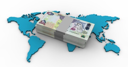 Globe and Emirates Moneyの写真素材