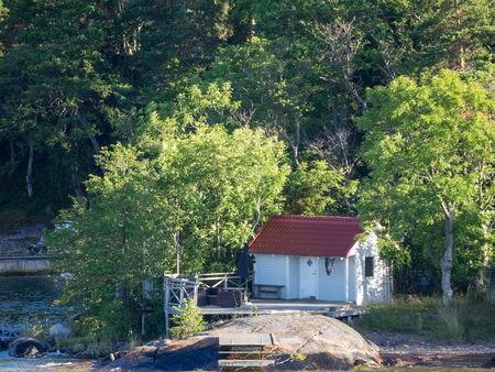 House surrounding with trees.の写真素材