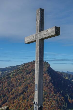 Cross on the mountainsの写真素材