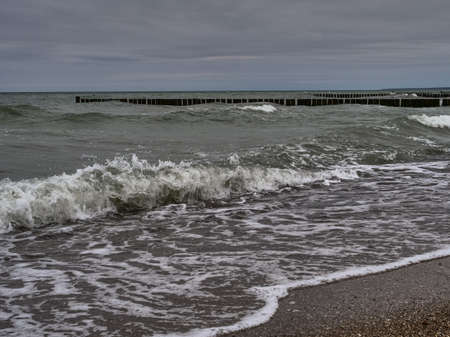 The beach of ahrenshoop and the darss island at the baltic sea