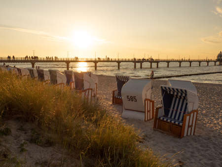 sundown at the beachの写真素材