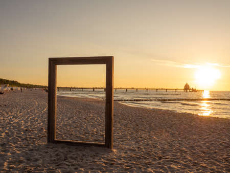 summer time at the beach of zingst in germany