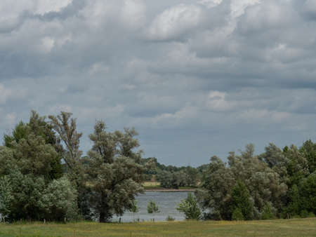 the river rhine near wesel in germany
