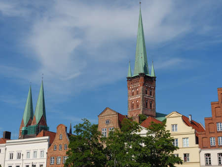 the city of luebeck in germanyのeditorial素材