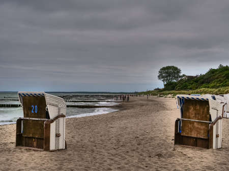The beach of ahrenshoop and the darss island at the baltic seaのeditorial素材