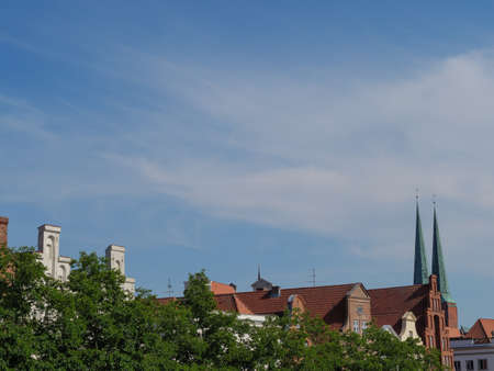 LÃ¼beck on the Traveの写真素材