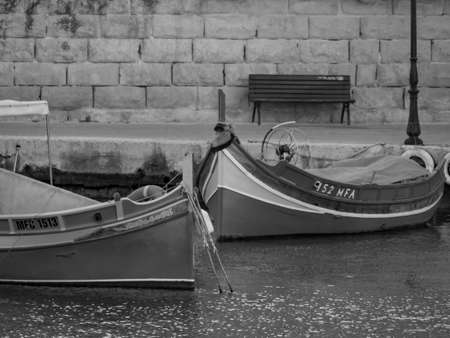 fishing boats on maltaの写真素材