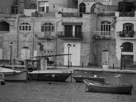 fishing boats on maltaの写真素材