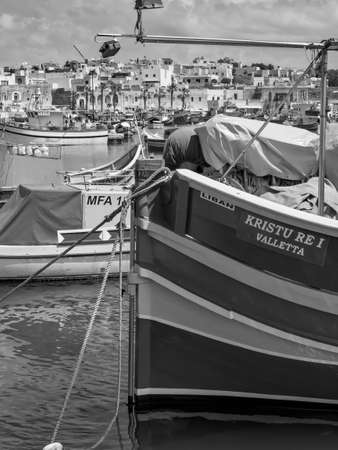 fishing boats on maltaの写真素材