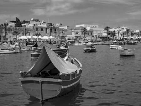 small port on maltaの写真素材