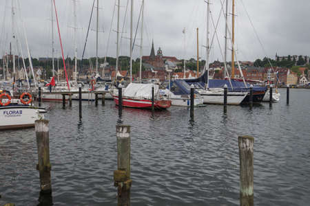 Flensburg city at the baltic seaの写真素材