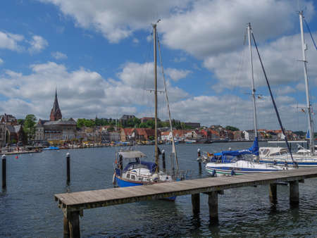 Flensburg city at the baltic sea
