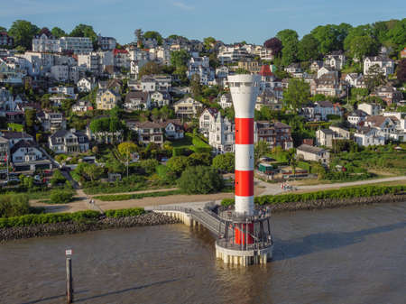 thel elbe river in hamburgの写真素材