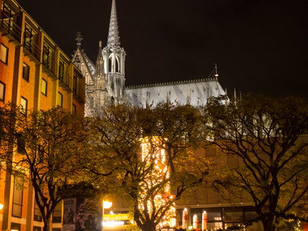 cologne at nightの写真素材