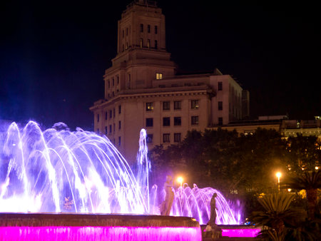 Barcelona at nightの写真素材