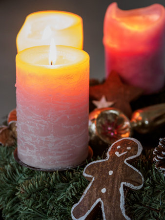 cristmas tree with cribの写真素材