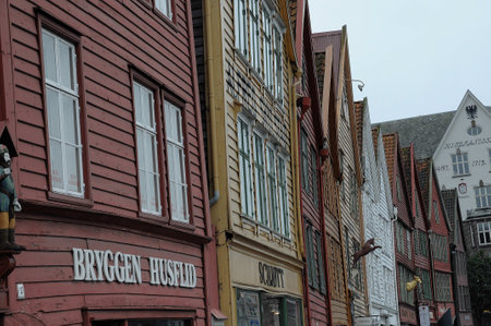 the city of bergen in norwayの写真素材