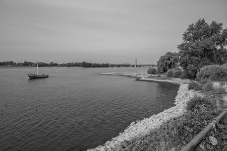 the city of Rees on the rhine riverの写真素材
