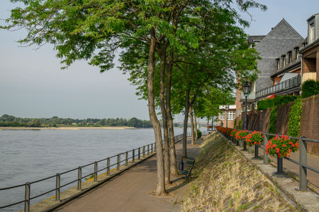 the city of Rees on the rhine riverの写真素材