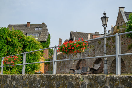 the city of Rees on the rhine riverの写真素材