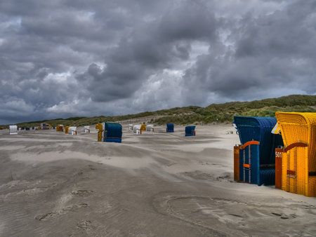 the beach of Juist in Germanyの写真素材