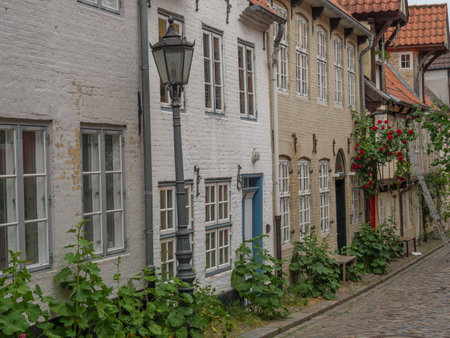 the city of Flensburg at the Baltic Seaの写真素材