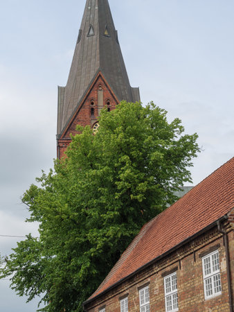 the city of Flensburg at the Baltic Seaの写真素材