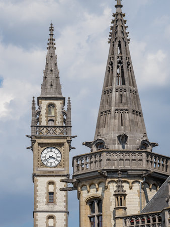 the city of Ghent in Belgiumの写真素材