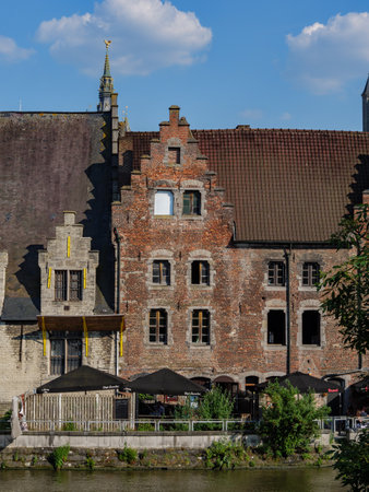 the city of Ghent in Belgiumの写真素材