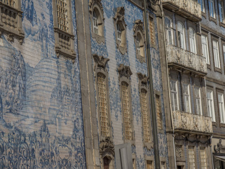 the city of Porto at the Douro riverの写真素材