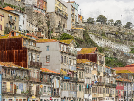 the city of Porto at the Douro riverの写真素材