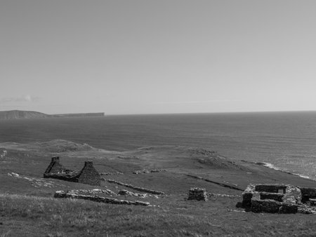 the city of Lerwick and the Shetland Islandsの写真素材