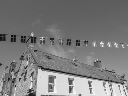 the city of Lerwick and the Shetland Islandsの写真素材