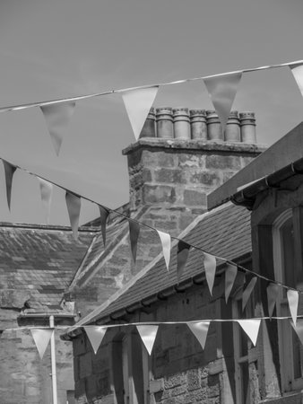 the city of Lerwick and the Shetland Islandsの写真素材