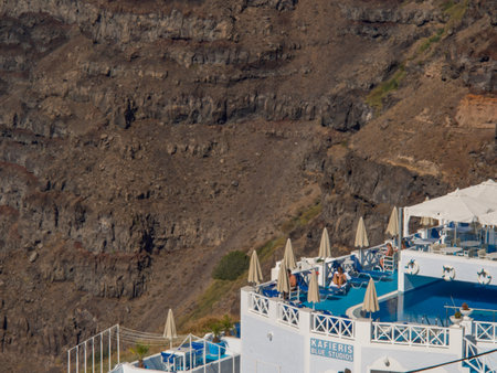 Santorini island in Greeceの写真素材