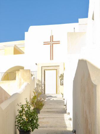 Santorini island in Greeceの写真素材