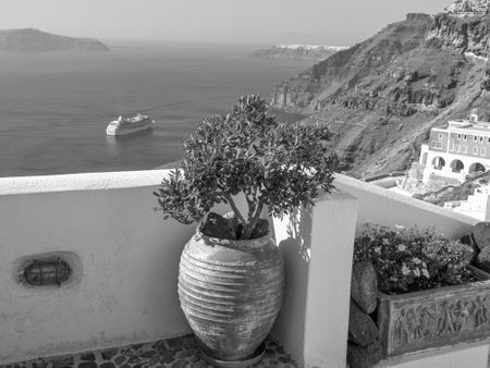 Santorini island in Greeceの写真素材