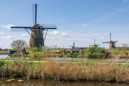 the windmills of Kinderdijk in the Netherlands